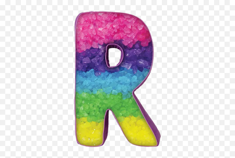 Candy Letter R Initial Pillow - Rock Candy Emoji,Rainbow Candy Emoji
