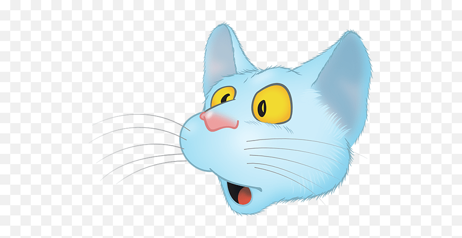 Blue Cat Emoji By Yann Le Roux - Cat Yawns,Blue Eye Emoji