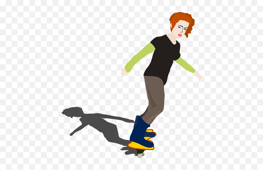 Girl - Girl On Skateboard Clipart Transparent Emoji,Roller Skate Emoji