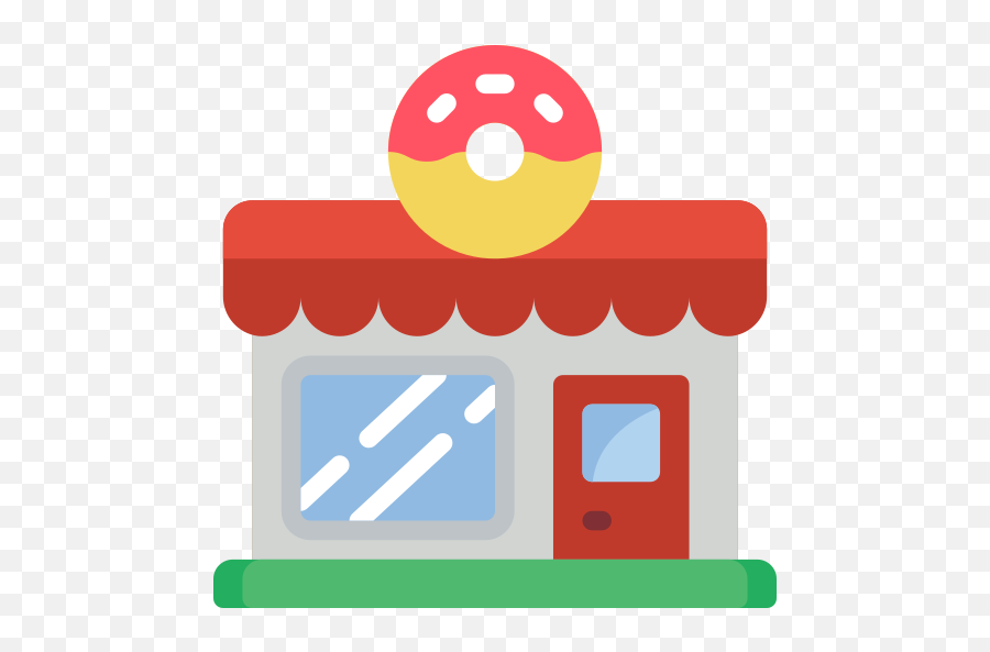 Donut Shop - Free Buildings Icons Donut Shop Free Clipart Emoji,Donut Emoticon