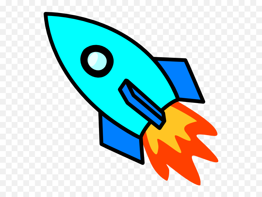 Light Blue Rocket Clip Art At Clker - Spaceship Clipart Transparent Emoji,Rocket Ship Emoji