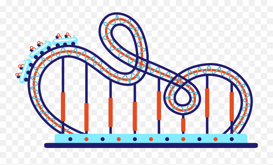 Roller Coaster Clipart - Horizontal Emoji,Roller Coaster Emoji