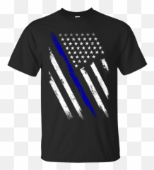 Thin Blue Line Police Weathered Flag - January Birthday Shirts For Husband Emoji