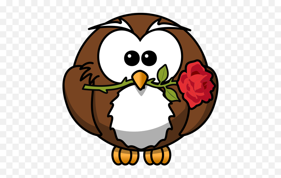 Owl With Rose - Cartoon Owl Png Emoji,B Emoji Banned