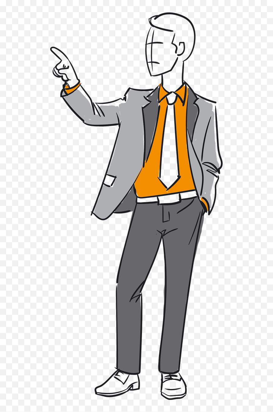 Man Sketch Hand - Man In Suit And Tie Drawing Emoji,Drawn Thinking Emoji