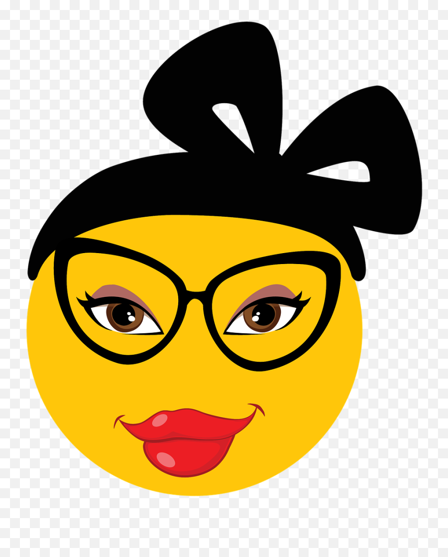 Emoji Emotions Face Head Tie Eye Glasses - Emoji Faces With Lipstick,Emoji