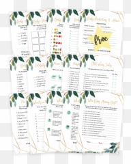 Greenery Geometric Baby Shower Game - Moth Orchid Emoji,Orchid Emoji