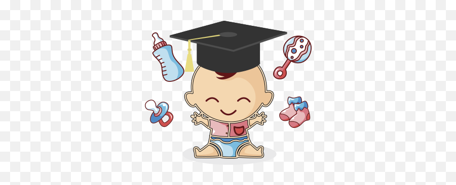 Funny Baby Emoji - Baby Graduation Cartoon,Funny Emoji Art