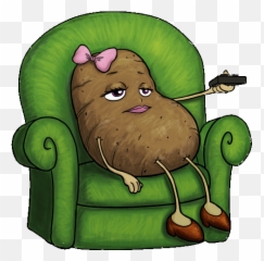 Couch Potato Transparent Png Clipart - Lazy Cartoon Emoji