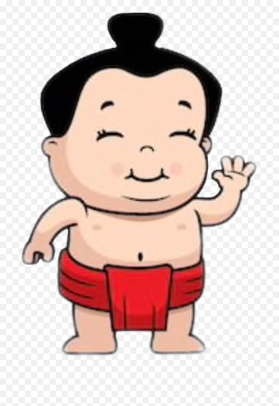 Sumo Boy Hi Hola Nino Freetoedit - Sumo Wrestler Cartoon Emoji,Sumo Emoji