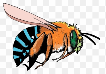 Bee Emoji - Blue And Orange HD Png Download Original