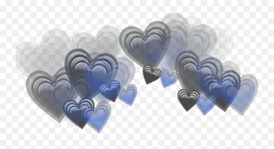 Black Blue Emoji Hearts Crown Sticker - Lovely,Rope Emoji