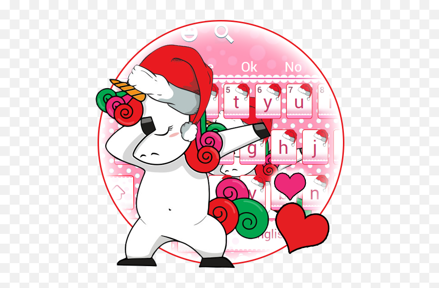 Cute Christmas Unicorn Keyboard Theme Emoji,Unicorn Emoticons