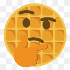 Thinking - Thinking Waffle Emoji,Waffle Emoji