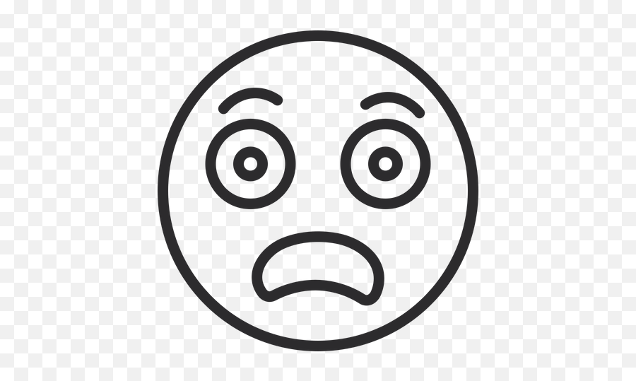 Fearful Face - Circle Emoji,Scary Emoji