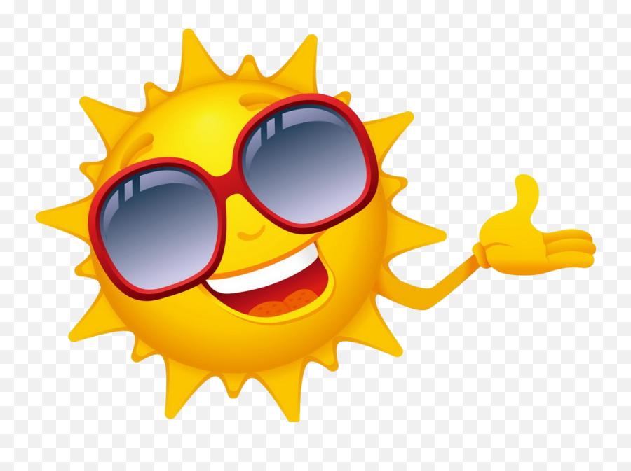 Cartoon Drawing Clip Art - Png Sun Wearing Sunglasses Emoji,Sun Emoticon