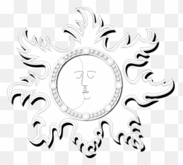 Outline Vector Illustration Of Sun And Moon - Vollmond In Stier 2018 Emoji