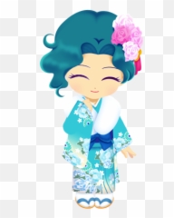 Kimono Michirukaioh Michiru - Sailor Neptune Emoji,Kimono Emoji