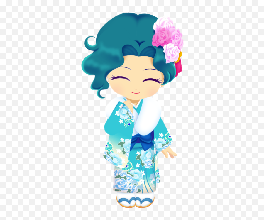 Kimono Michirukaioh Michiru - Sailor Neptune Emoji,Kimono Emoji