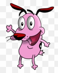 Muscle Clipart Courageous - The Cowardly Dog Waving Emoji
