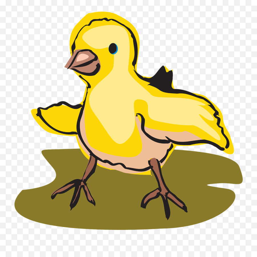 Baby Bird Walking Yellow Small - Baby Bird Walking Clipart Emoji,Lips Speech Bubble Ear Emoji
