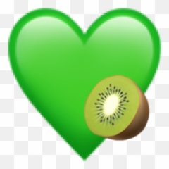 Heart Corazon Emoji Verde Green Kiwi Freetoedit - Heart,Kiwi Emoji