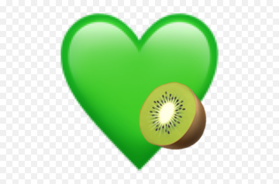 Heart Corazon Emoji Verde Green Kiwi Freetoedit - Heart,Kiwi Emoji