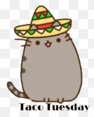 Cute Pusheen Cat Sticker Tuesday Taco - Emoji