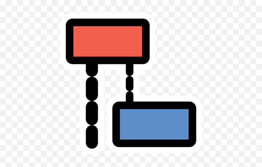 Two Blue And Red Square Icons - Sub Task Icon Png Emoji,Star Eyes Emoji