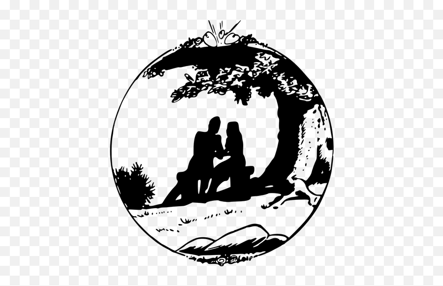 Couple In Love Vector Illustration - Love Clipart Black And White Emoji,Kiss Emoji