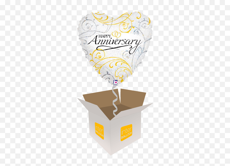 Anniversary Helium Balloons Delivered In The Uk By Interballoon - Balloon Gold 1 Png Emoji,Happy Anniversary Emoji