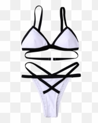 Conjunto Bikini Bicolor Bandage Thong - Solid Emoji,Thong Emoji