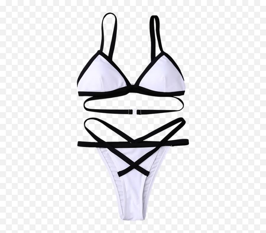 Conjunto Bikini Bicolor Bandage Thong - Solid Emoji,Thong Emoji