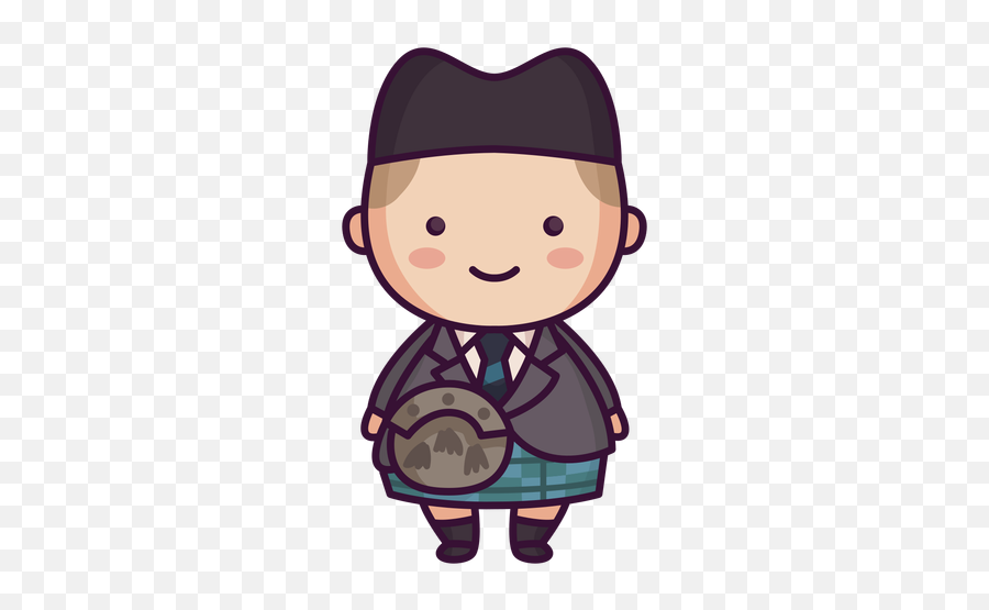 Man Tartan Kilt Scottish Character Cute - Happy Emoji,Kilt Emoji