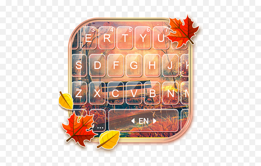 Gold Autumn Leaf Keyboard Theme - Maple Leaf Emoji,Autumn Emojis