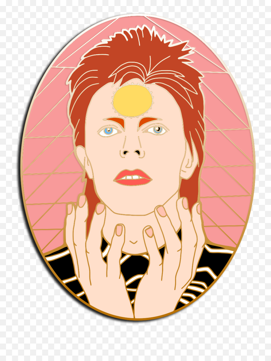 David Bowie Lapel Pins - David Bowie Concept Art Emoji,Bowie Emoji
