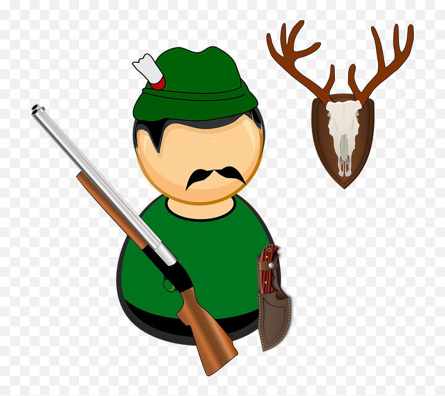 Antlers Comic Characters Deer - Hunter Clipart Emoji,Skull Gun Knife Emoji