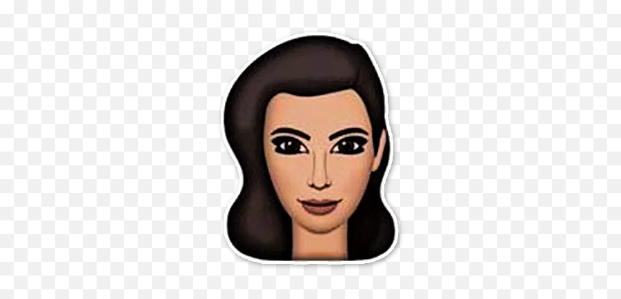 Kim Kardashian Stickers For Telegram - Face Vector Png Free Emoji,Kim Emoji
