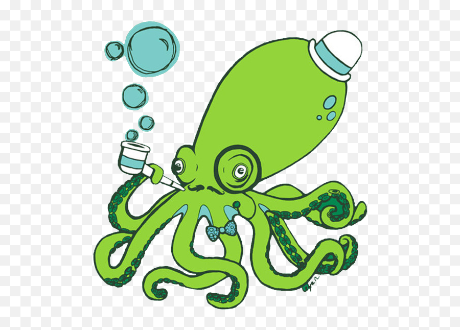 Octopus Kraken Green Comic Fantasyart - Kraken Clipart Emoji,Kraken Emoji