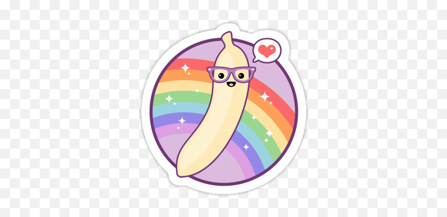 Cute Nerd Banana Sticker - Banana Cute Sticker Emoji,Banana Emoticon
