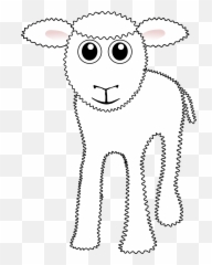 White Lamb Vector Clipart Image - Cartoon Sheep Face Emoji