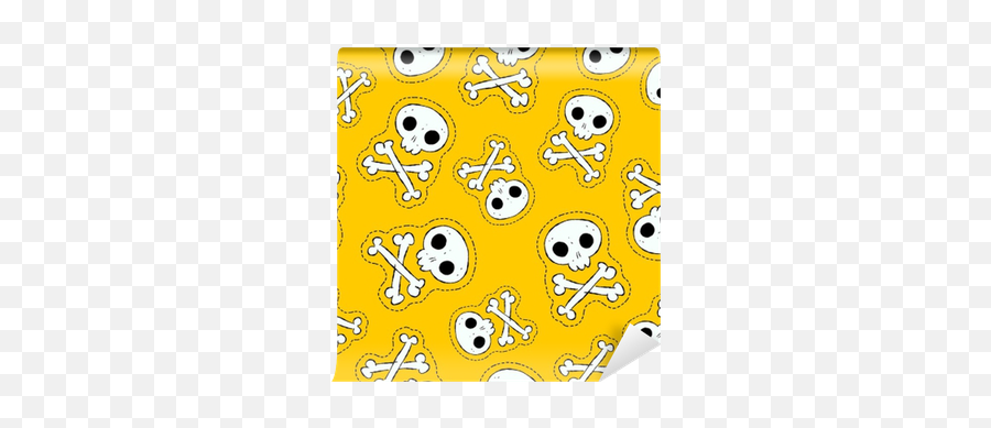 Spooky Human Skull Bones Patch Seamless - Smiley Emoji,Skull And Crossbones Emoticon