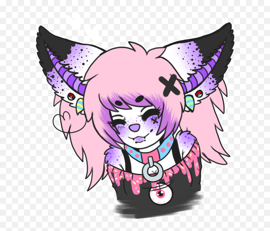 Furry Oc Pastel Goth Hd Png Download - Furry Wolf Drawing Girl Emoji,Goth Emoji