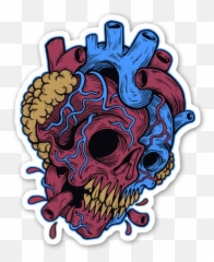 Skullheart Sticker Graffiti Drawing Trash Art Emoji Drawings - Trippy,Trash Emoji