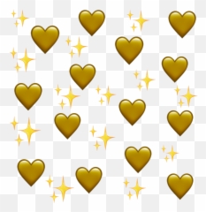 Emoji Background Heart Yellow Sticker - Girly