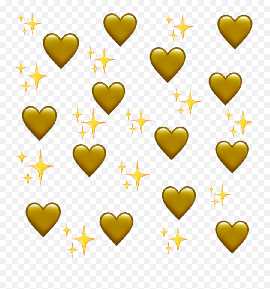 Emoji Background Heart Yellow Sticker - Girly,Gold Heart Emoji