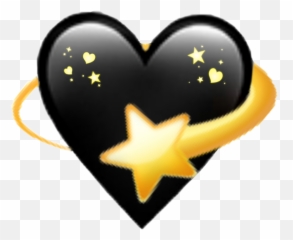 Emoji Heart Star Clipart - Black And Yellow Heart Emoji,Transparent Emojis