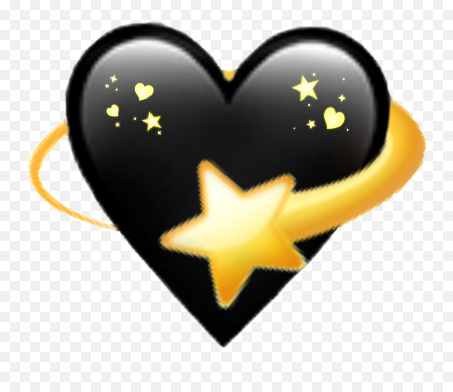 Emoji Heart Star Clipart - Black And Yellow Heart Emoji,Transparent Emojis
