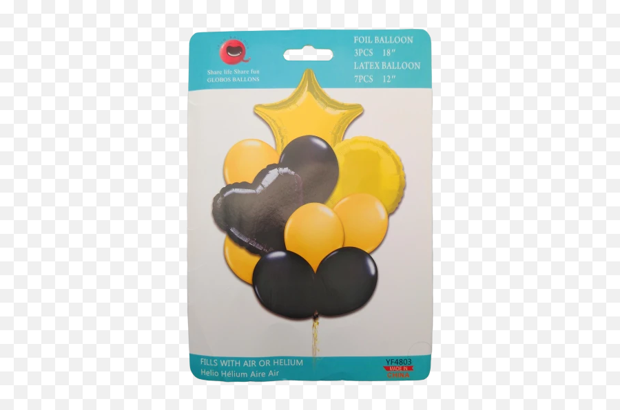 Black Golden Foil Balloons - You Are My World Emoji,Heart Emoji Balloons