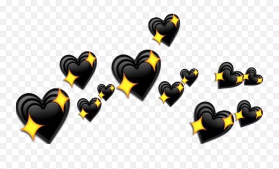Heart Black Crown Heartcrown Sparkle Emoji Emojicrown - Aesthetic Heart Png Transparent,Emojis On Snapchat